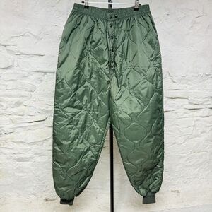 Vintage 70s USAF Air Force Liner Flyers Trouser CWU-9/p Pants XL Quilted Green